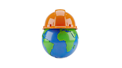 Earth wearing a hard hat