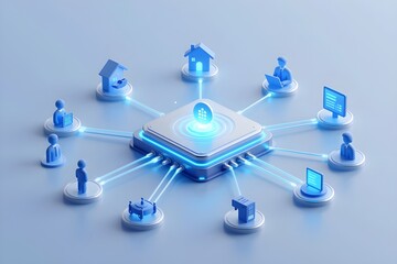 Smart Home and IoT Network Hub Concept
