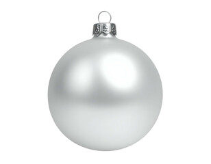 Plain, frosted white spherical holiday ornament on black