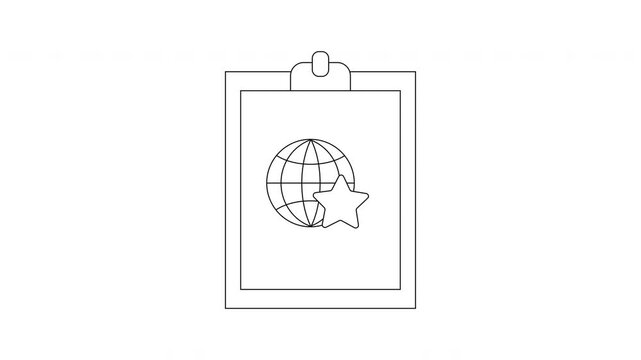 Global Achievement Clipboard Icon Animation - A Symbol of Worldwide Success.