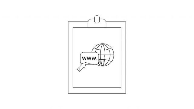 Global Communication Concept - Clipboard with Globe and WWW Speech Bubble.