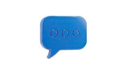 Blue 3D Speech Bubble with Three Dots