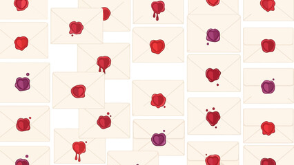 A collection of sealed envelopes with colorful wax seals on transparent background editable EPS