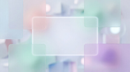 Fototapeta premium Frosted glass panels create soft, ethereal background, blending colors and shapes harmoniously. This design evokes sense of tranquility and modern elegance
