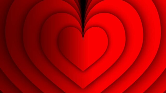 Hypnotic Red Heart Circles and Radar Ripples