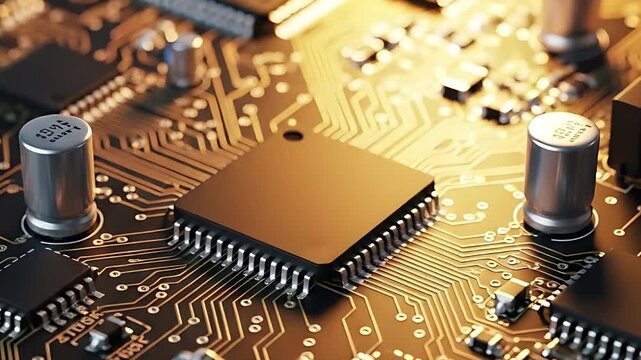 Computer processor chip on a circuit board