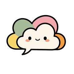 Cute smiling cloud with colorful background