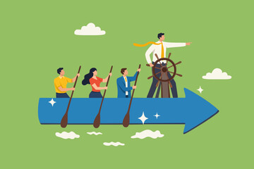 Teamwork and Direction Concept