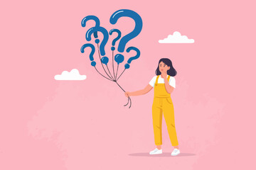 Young woman with questions