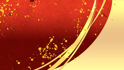 Japanese paper, gold leaf, and gold background