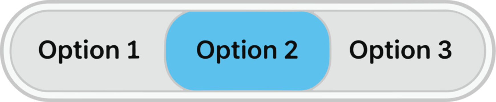 Interactive Button Bar with Option 2 Selected