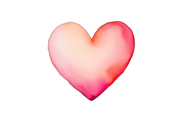 Fototapeta premium Beautiful pink watercolor heart illustration