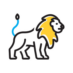 Obraz premium Vector multi color icon for Lion