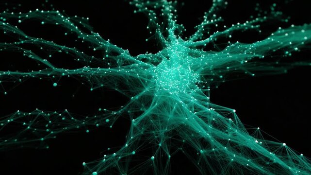 Abstract Network of Connections: An intricate network of glowing lines and points floats against a dark backdrop, representing the interconnectedness of information, ideas, or data.