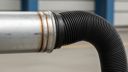 A close-up view of an industrial hose connection
