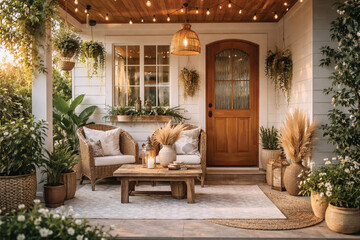 Warm Home Terrace with Natural Atmosphere