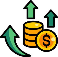 Obraz premium Gold Coins Stack with Dollar Sign.