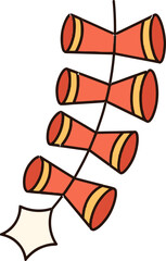 Red Fireworks Rockets on String.