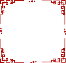 Red Geometric Border Frame Design.