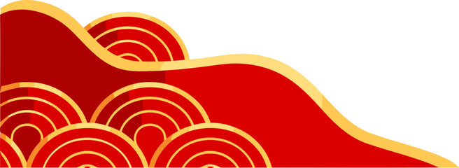 Red Wave Pattern with Circles.