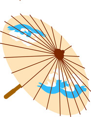 Traditional Asian Style Parasol Illustration.