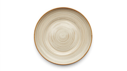 Empty ceramic plate isolated on white background.