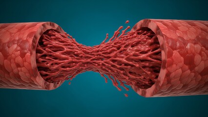 A medical illustration of a blocked artery