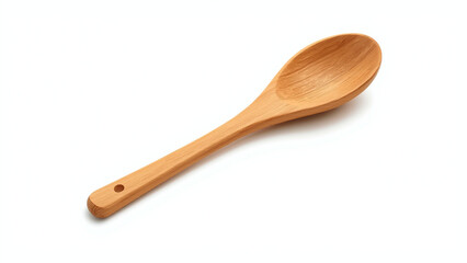 Wooden Spoon on White Background