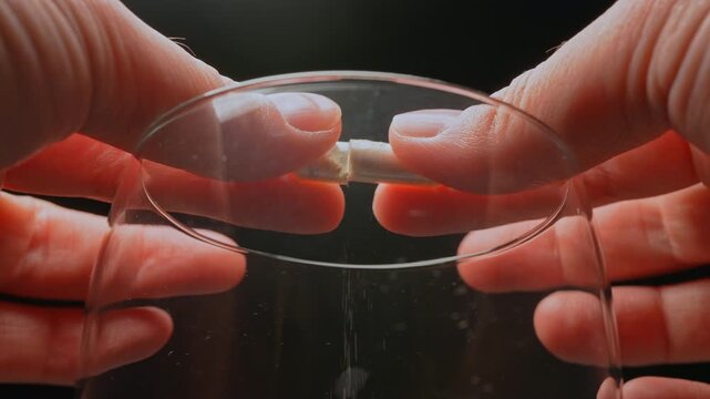 Spiking sedative in glass with adult drink. Drink spiking. Club cocktail in the disco party get drugged. Putting drugs in drink at the bar.