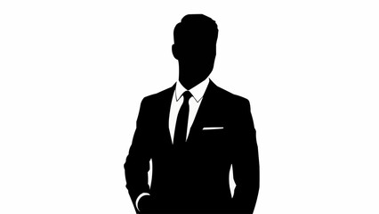Silhouette of a man in a suit and tie.