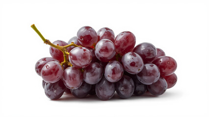 Fresh purple grapes on a white background