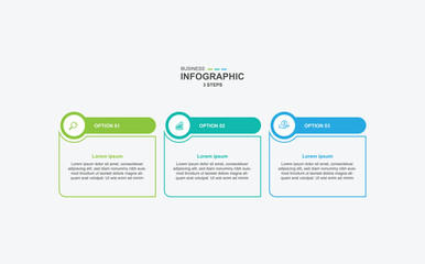 modern design template banner infographic. 3 step process information or presentation with icons