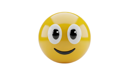 3D Yellow Smiley Face with Big Eyes