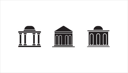 City hall building line icon set, outline vector sign, linear style pictogram, vector illustration on white background.