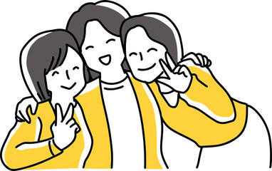 仲良しな3人の女性