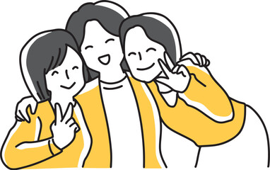 仲良しな3人の女性