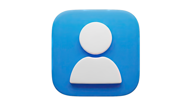 3D Blue User Icon with White Silhouette - Powered by Adobe