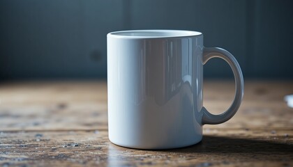 White ceramic coffee mug mockup representing branding for product advertising and ecommerce use