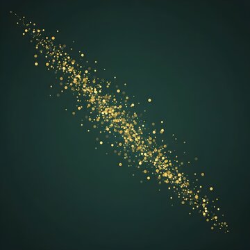 A line of gold pearl glitter on the deep green딥 그린 위 골드 펄 글리터 한줄 사선