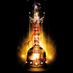 Illustration of a bell in Balinese art, which is usually used in Hindu religious ceremonies