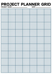 Project planner grid template featuring a coordinate mesh for architectural planning, engineering drawing, and project management in scalable vector format