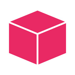 Pink 3D Cube Illustration