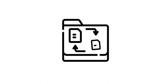 Organized folder with data transfers through arrows, perfect for technology or communication concepts in presentations, websites, and marketing materials.
