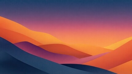 Abstract gradient background 2D wallpaper with colorful grainy gradients sunset on blurred background