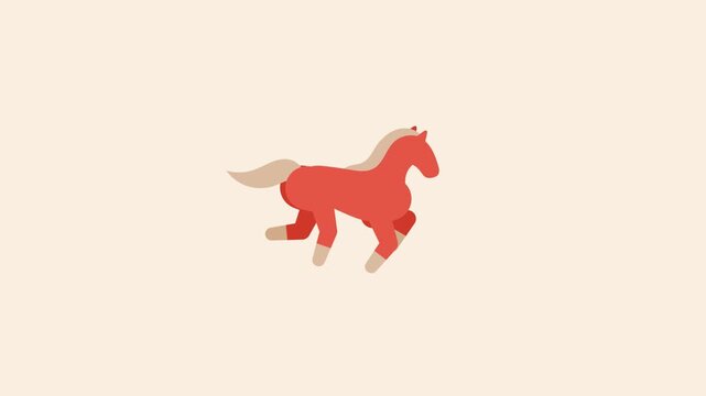 Running red horses group dynamic motion graphics animation