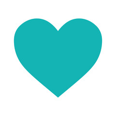 Teal Heart Icon Vector Illustration