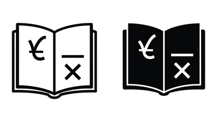 Currency exchange rate book illustration