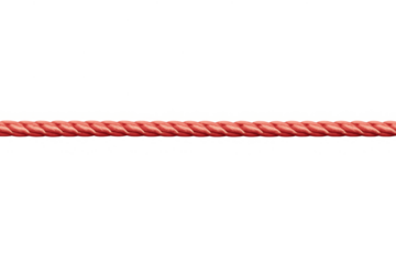 Red rope forming a straight horizontal line, a twisted cord for strength, connection, and boundary concepts