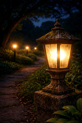 garden lights that turn on at night