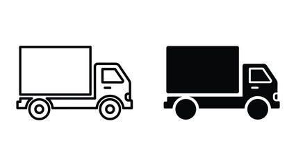 Delivery truck icon set on white background © FirujaStock